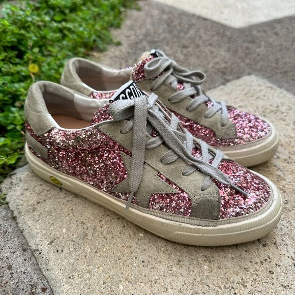 Golden Goose Other - Golden Goose Girls Kids Pink Glitter Sneakers Size 34